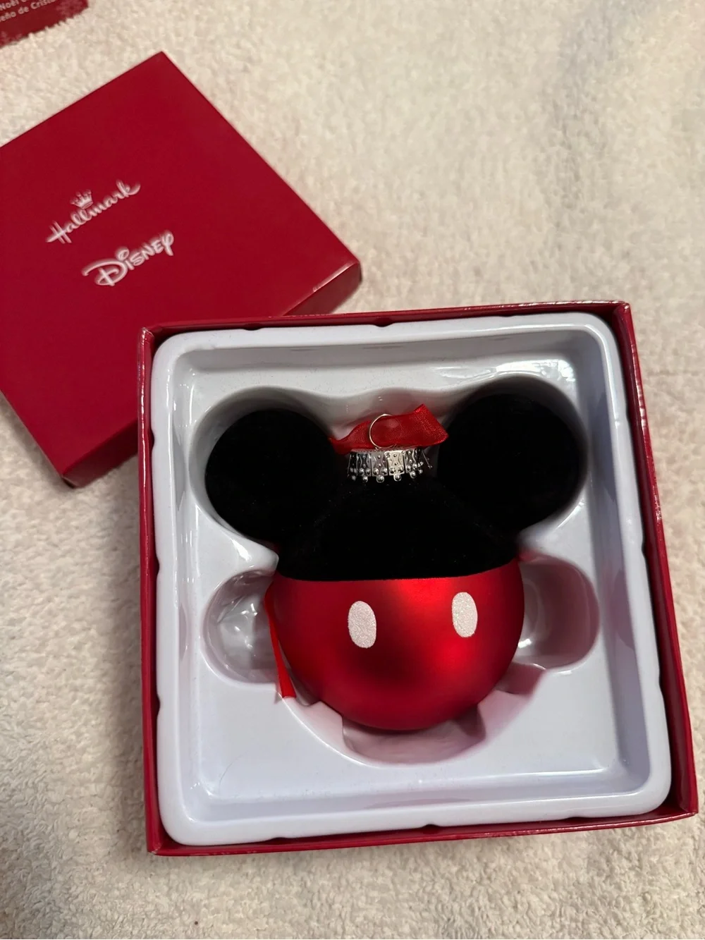 Hallmark Disney Red and Black Mickey Mouse Kids Ornament